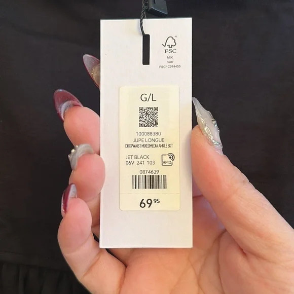 🆕 BNWT Dynamite Mixed Media Drop Waist Maxi Skirt - Picture 2 of 5